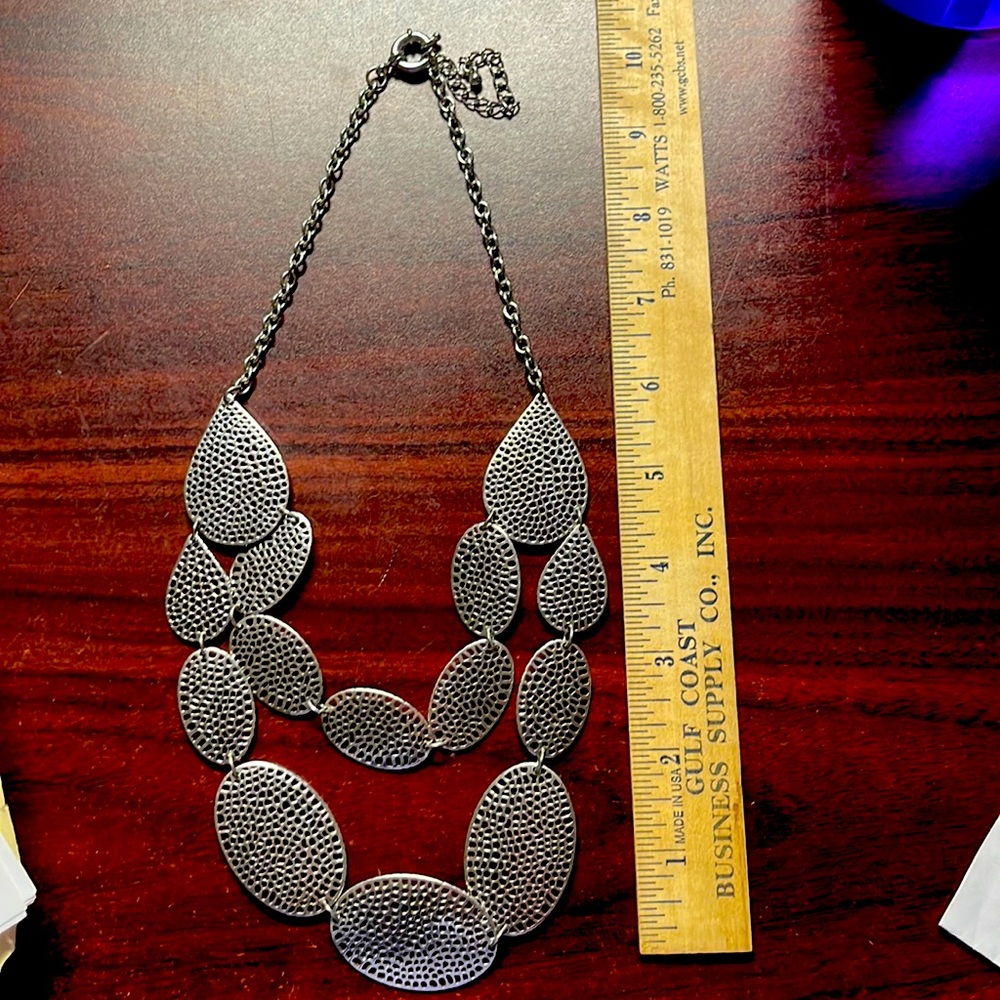 Silver double layer necklace